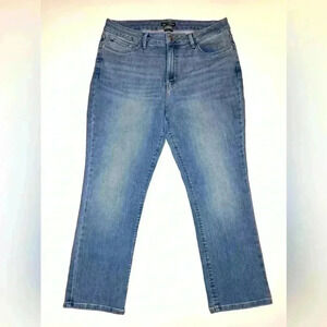 Lee Womens Secretly Shapes Regular Fit Straight Leg Mid Rise Jeans Size- 16 S